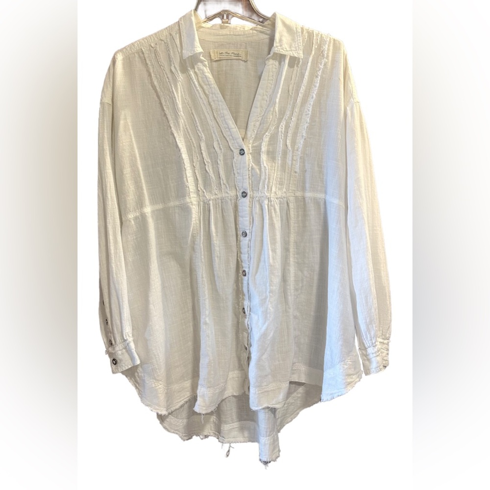 Free People Cream pullover blouse